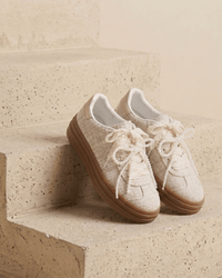 BASKETS LACETS PERLES LILA