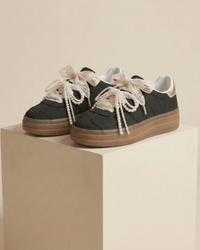 BASKETS LACETS PERLES LILA