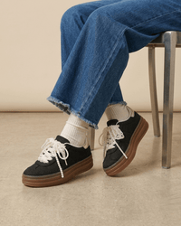 BASKETS LACETS PERLES LILA