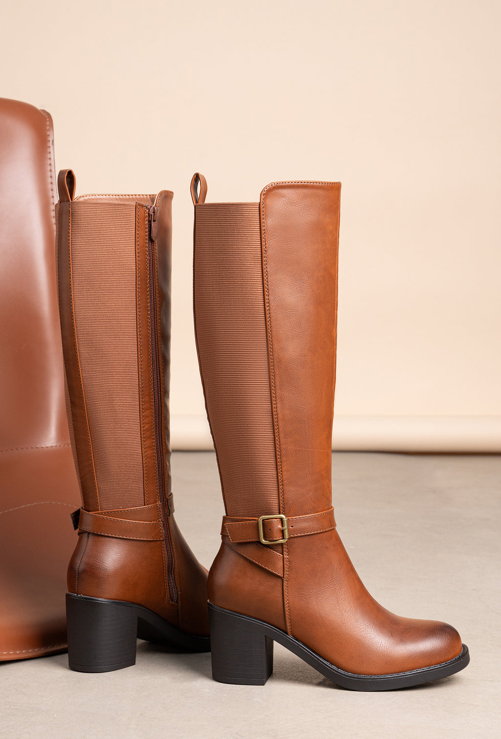 Botte Emma marron camel
