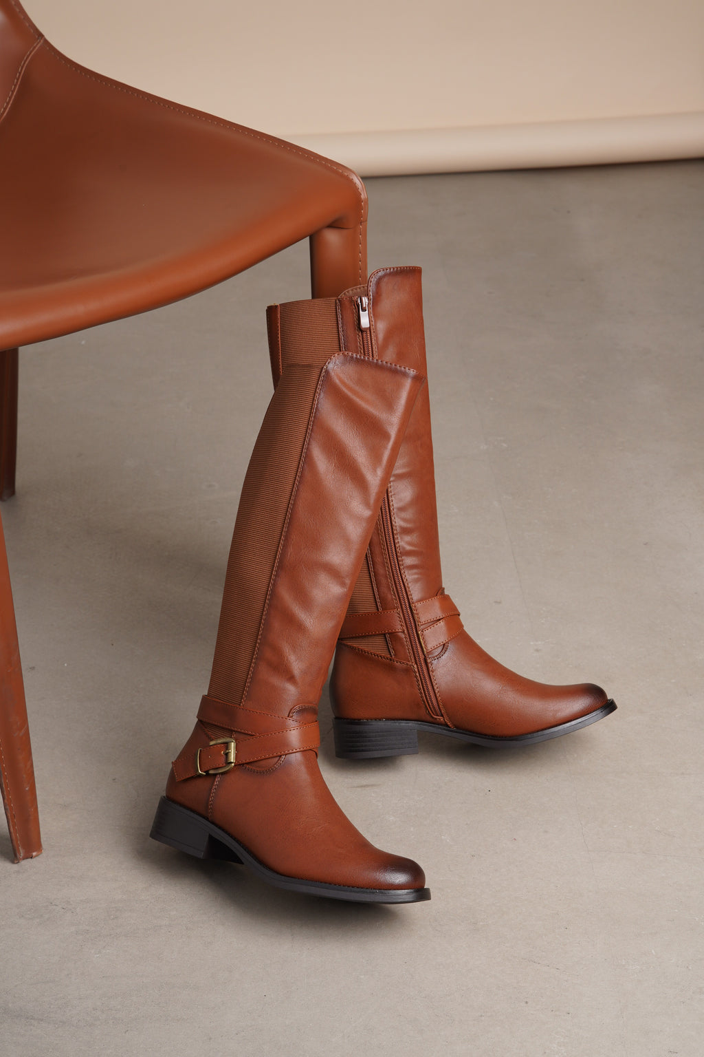 Botte Clara marron camel