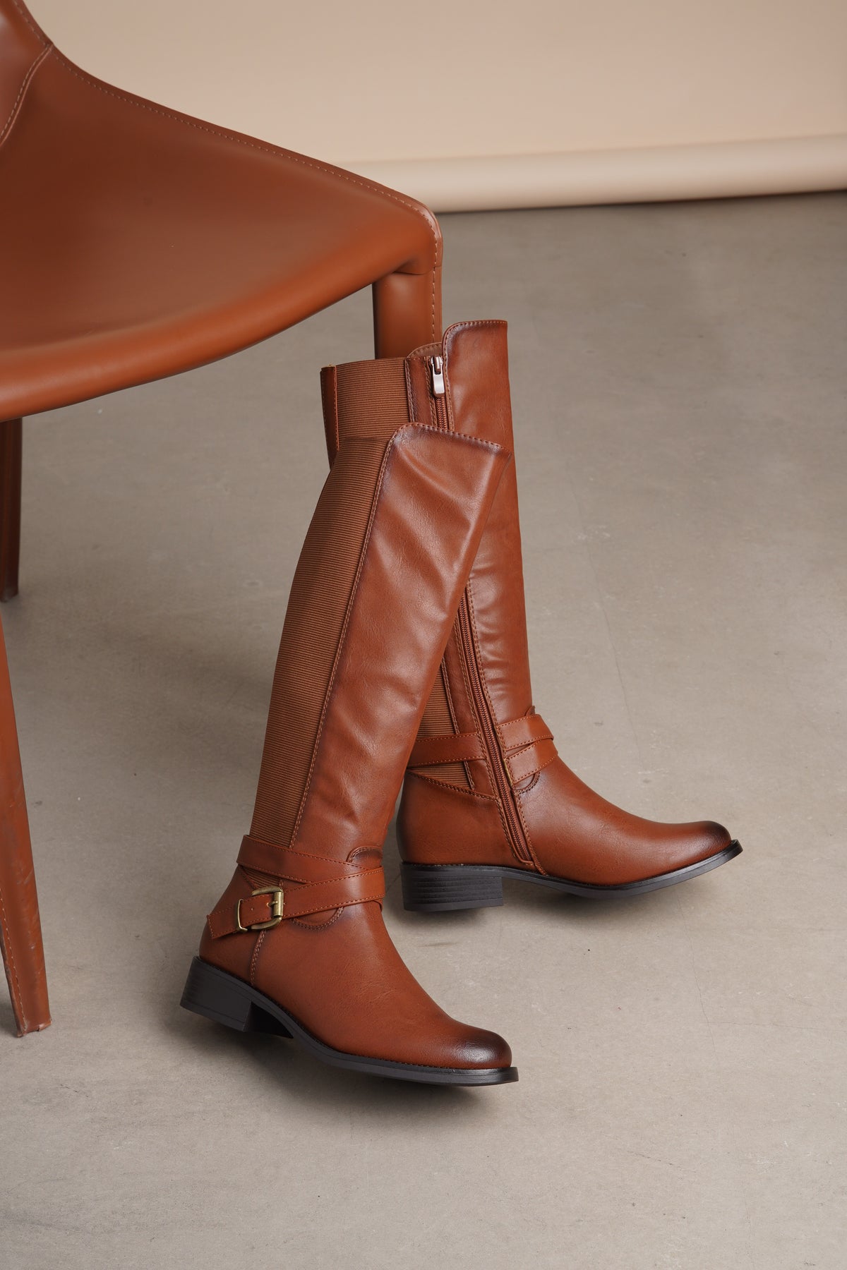Botte Clara marron camel