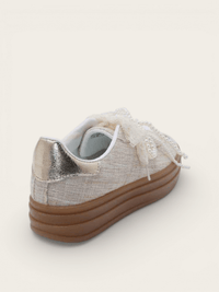 BASKETS LACETS PERLES LILA