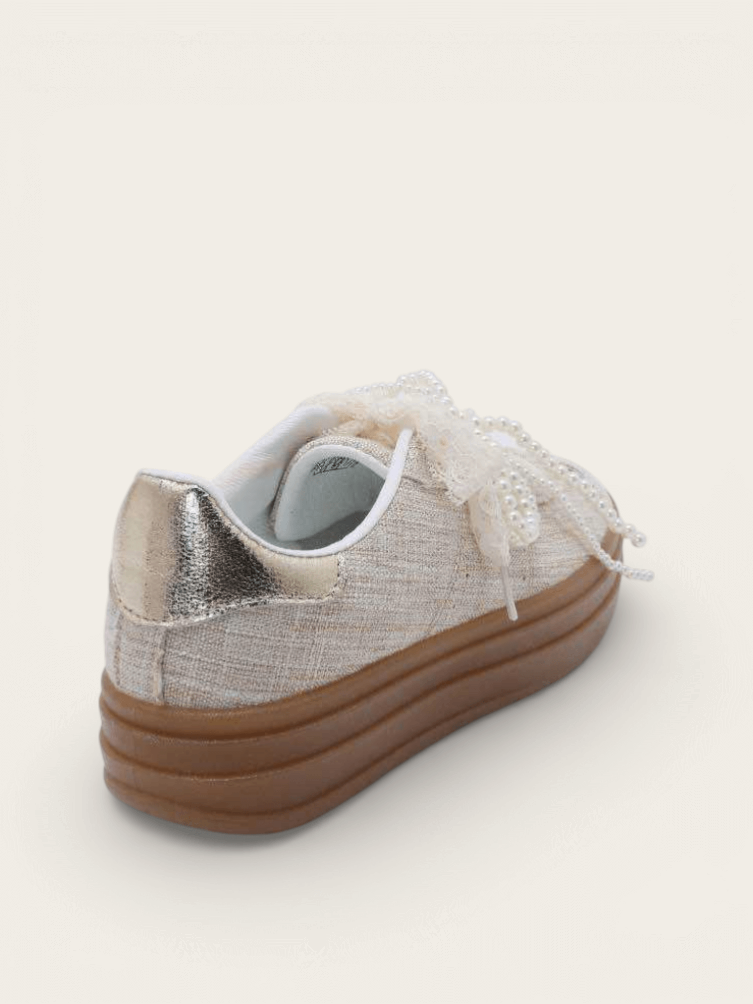 BASKETS LACETS PERLES LILA