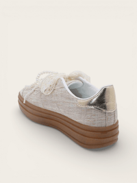BASKETS LACETS PERLES LILA