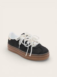 BASKETS LACETS PERLES LILA