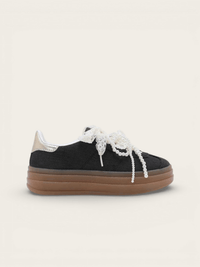 BASKETS LACETS PERLES LILA