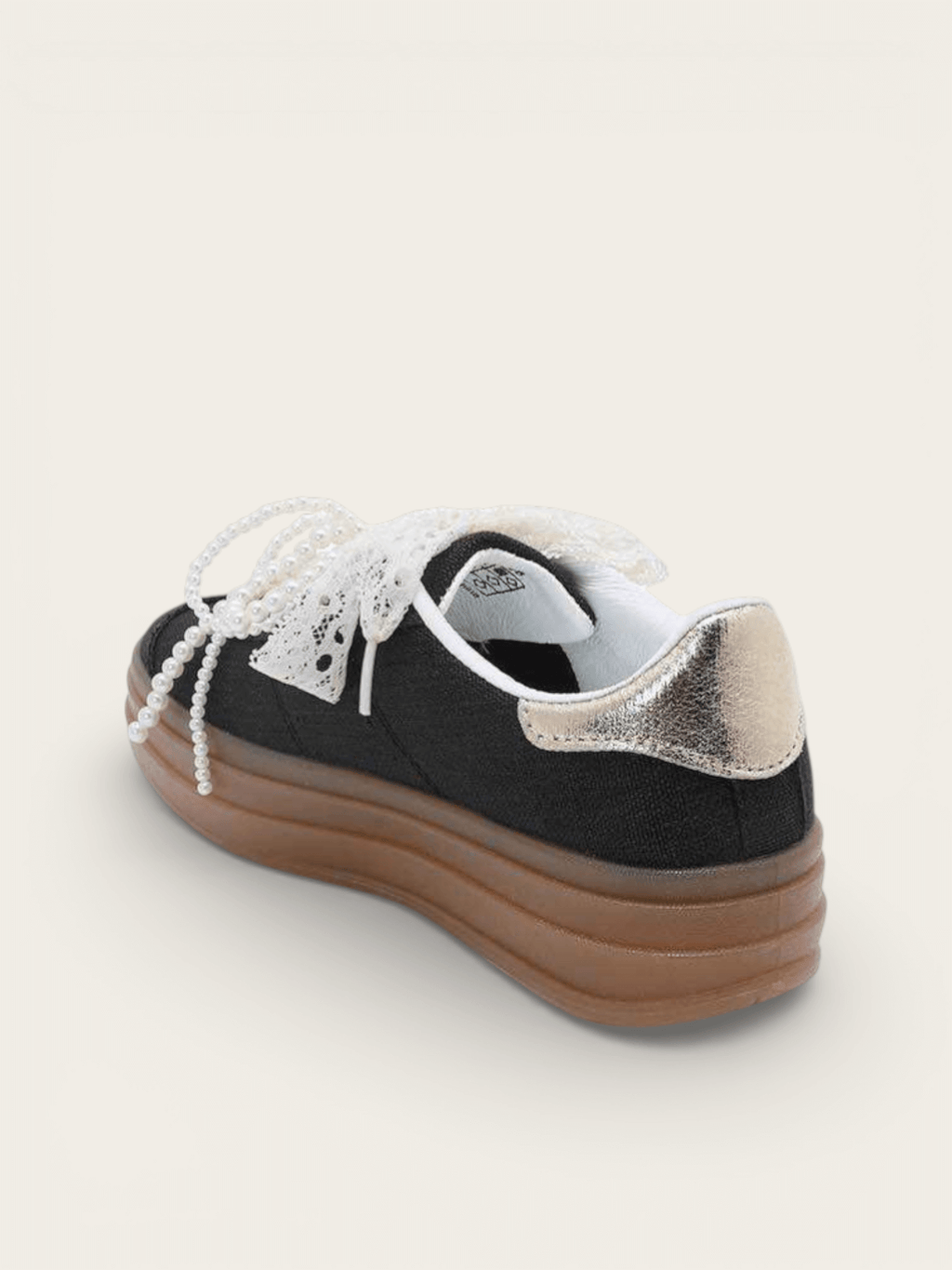 BASKETS LACETS PERLES LILA
