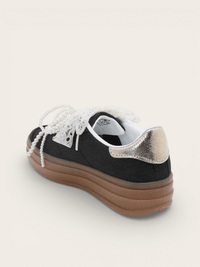 BASKETS LACETS PERLES LILA