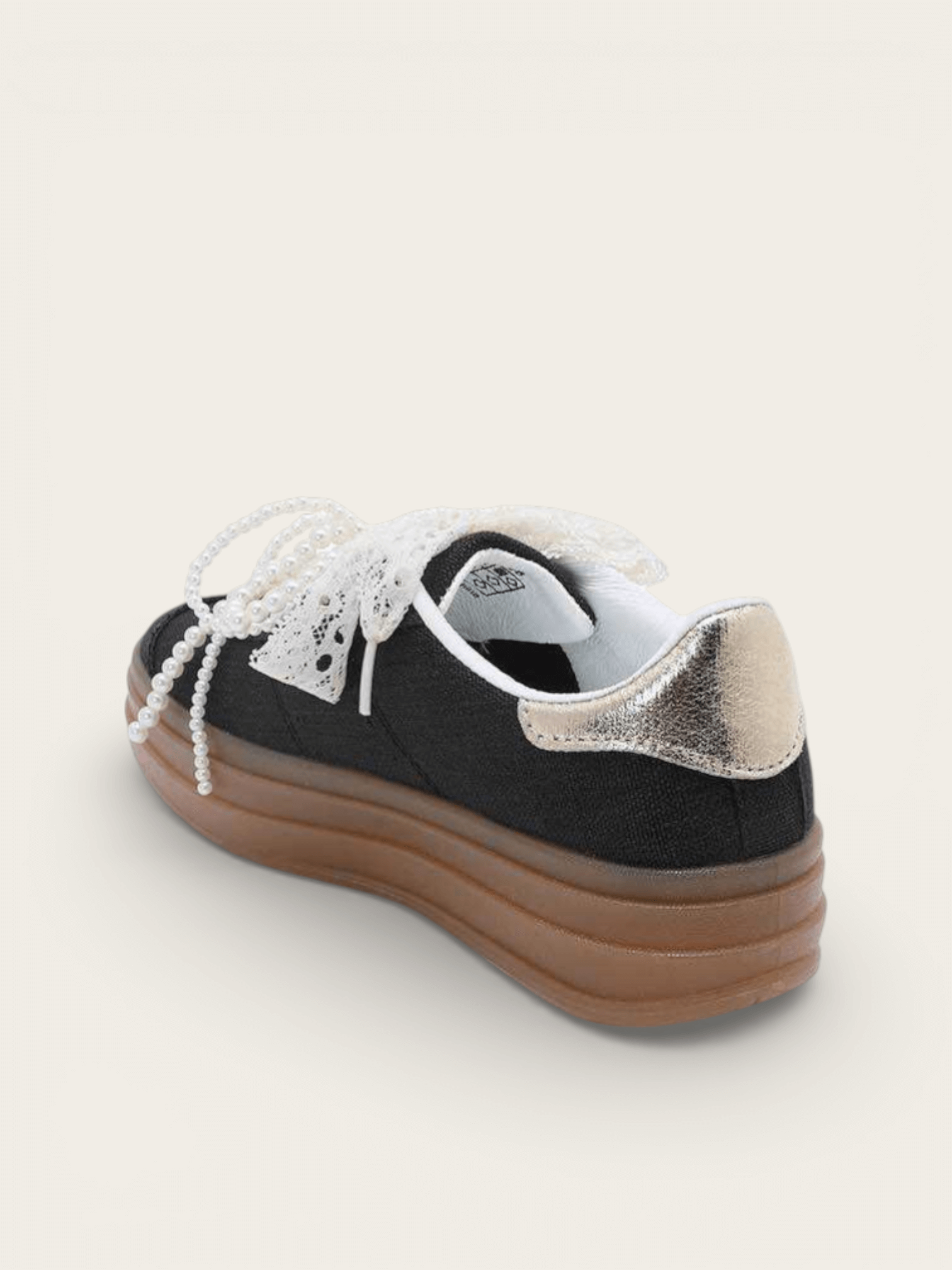 BASKETS LACETS PERLES LILA