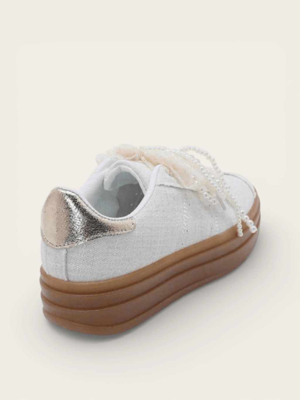 BASKETS LACETS PERLES LILA