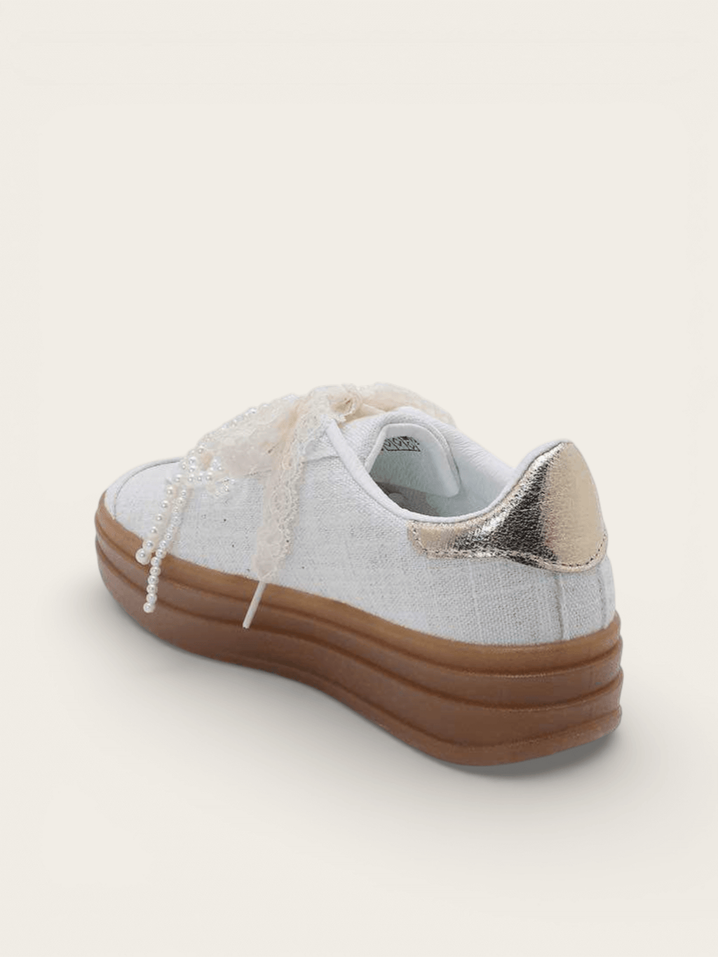 BASKETS LACETS PERLES LILA